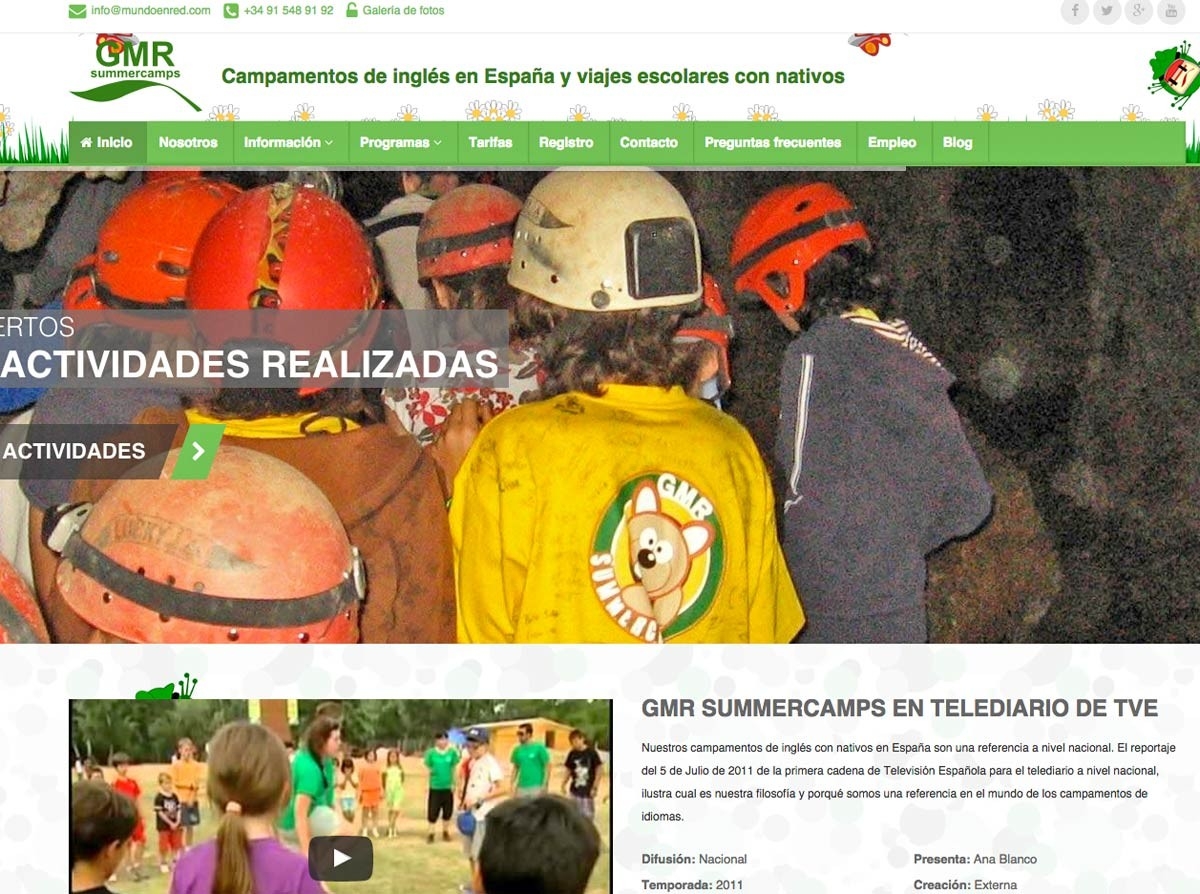 web del campamento renovada