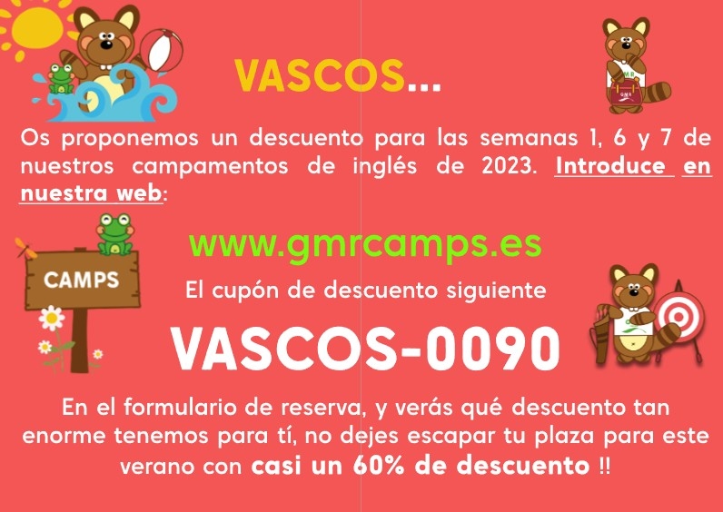 Oferta Vascos campamentos de verano